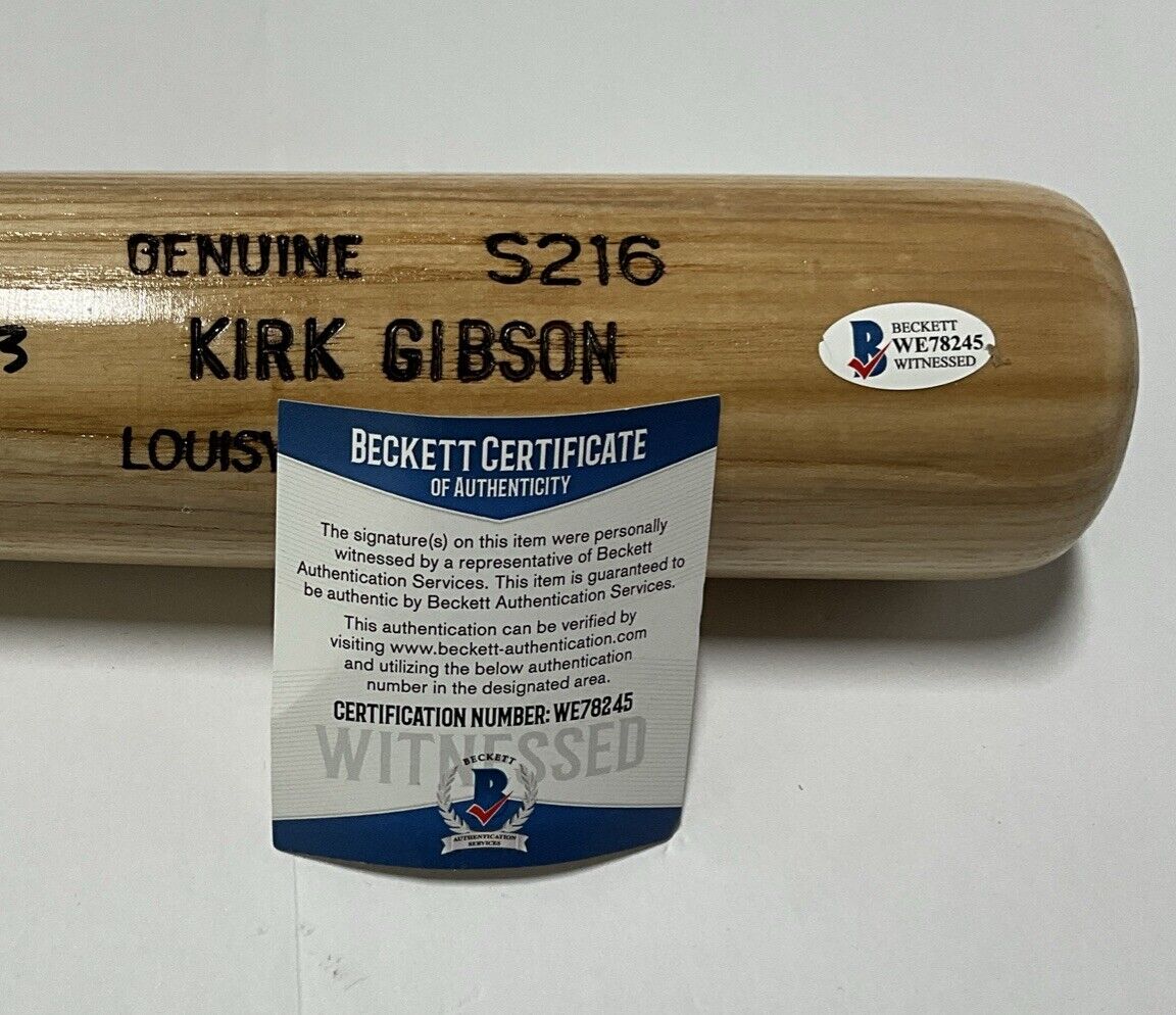 KIRK GIBSON DODGERS TIGERS SIGNED LOUISVILLE SLUGGER GAME MODEL BAT BAS WE78245