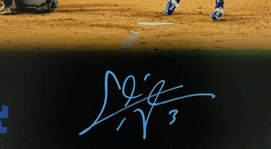 CHRIS TAYLOR DODGERS SIGNED 11X14 NLCS GAME 5 3 HOMERUN GAME PHOTO EDIT BAS