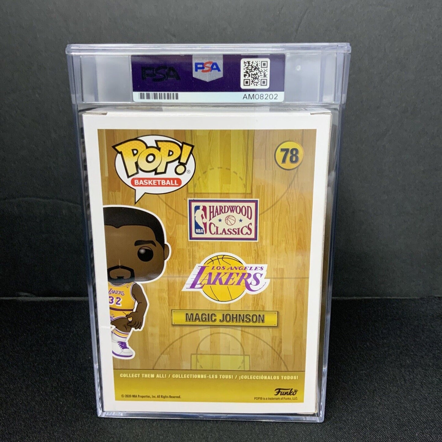 MAGIC JOHNSON SIGNED LAKERS #178 FUNKO POP PSA AM08202 SLABBED GEM MT 10 AUTO