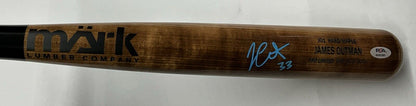 JAMES OUTMAN DODGERS SIGNED MARK LUMBER GAME MODEL J01 MAPLE BAT PSA RG51301