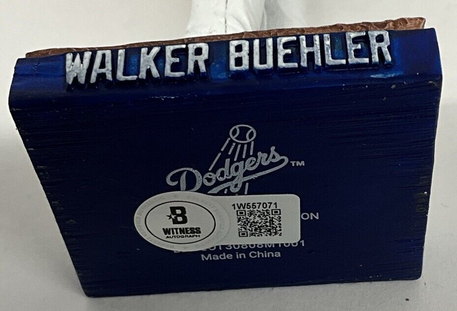 WALKER BUEHLER 2020 WS CHAMP SIGNED DODGERS 2024 SGA BOBBLEHEAD BAS 1W557071