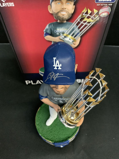 CHRIS TAYLOR DODGERS SIGNED CHAMPIONSHIP BOBBLEHEAD "2020 WS CHAMPS" PSA 1C01600