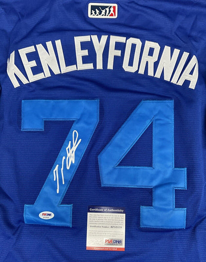 KENLEY JANSEN SIGNED DODGERS PLAYERS NICKNAME JERSEY "KENLEYFORNIA" PSA AF53539