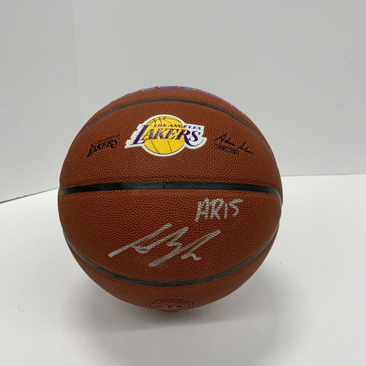 AUSTIN REAVES SIGNED WILSON LAKERS LOGO BASKETBALL "AR15" INSCRIPT JSA AK05946