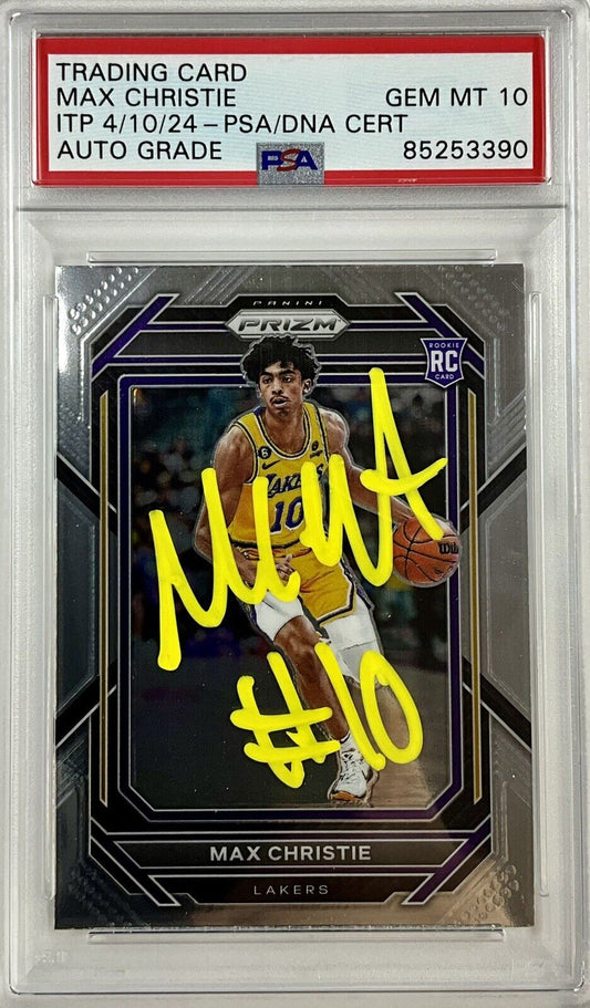 MAX CHRISTIE LAKERS SIGNED PANINI PRIZM 270 RC PSA ITP 85253390 GEM MT 10 AUTO