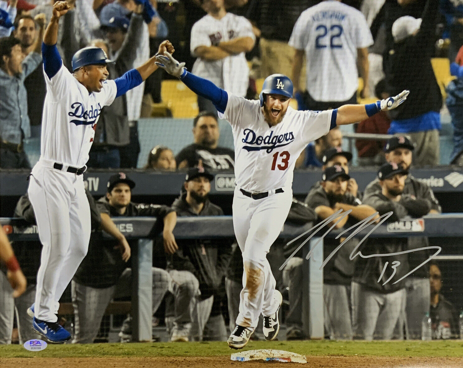 MAX MUNCY DODGERS SIGNED 2018 WORLD SERIES GAME 3 WALK-OFF HR 16X20 PHOTO PSA