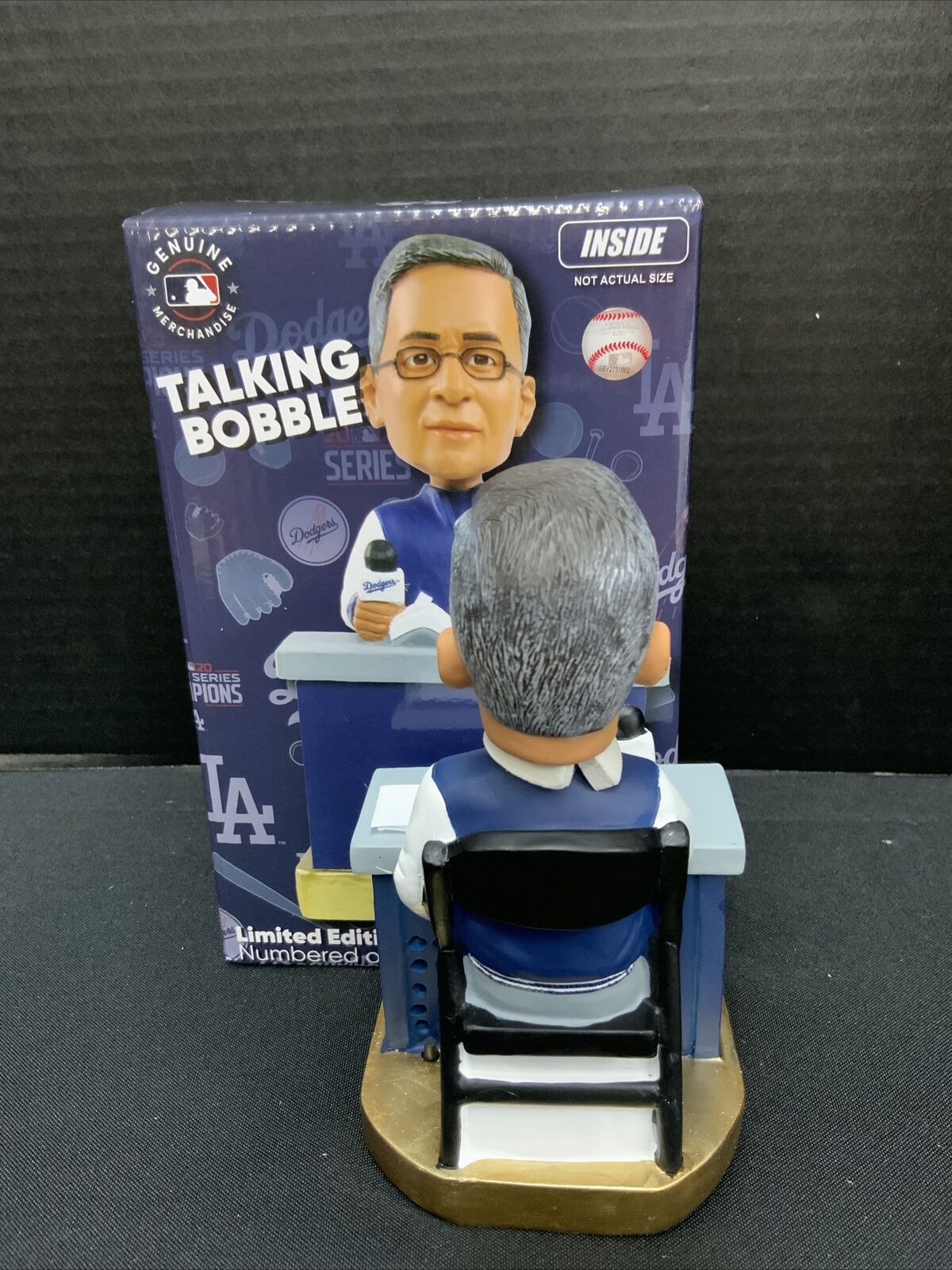 JAIME JARRIN SIGNED TALKING BOBBLEHEAD "VOZ EN ESPANOL DE DODGERS HOF 98" PSA 