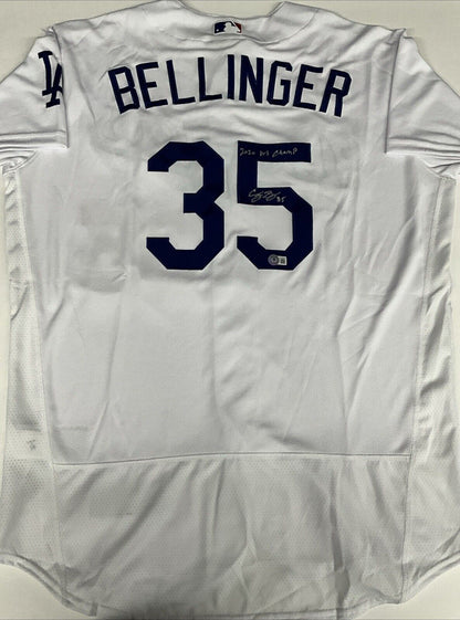 CODY BELLINGER SIGNED DODGERS JERSEY "2020 WS CHAMPS" INSCRIPT BECKETT AC09964