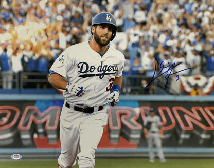 CHRIS TAYLOR DODGERS 2020 WORLD SERIES CHAMP SIGNED 16X20 HOMERUN PHOTO BLUE PSA