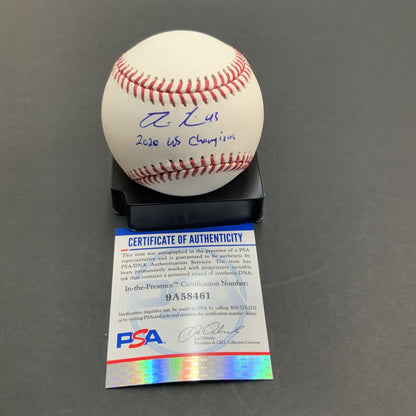 EDWIN RIOS DODGERS 2020 WS CHAMPION SIGNED BASEBALL "2020 WS CHAMP" INSC PSA