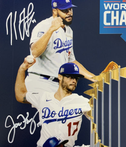 18/20 DODGERS 2020 WORLD SERIES 16X20 PHOTO WITH 10 AUTOGRAPHS MUNCY TAYLOR PSA