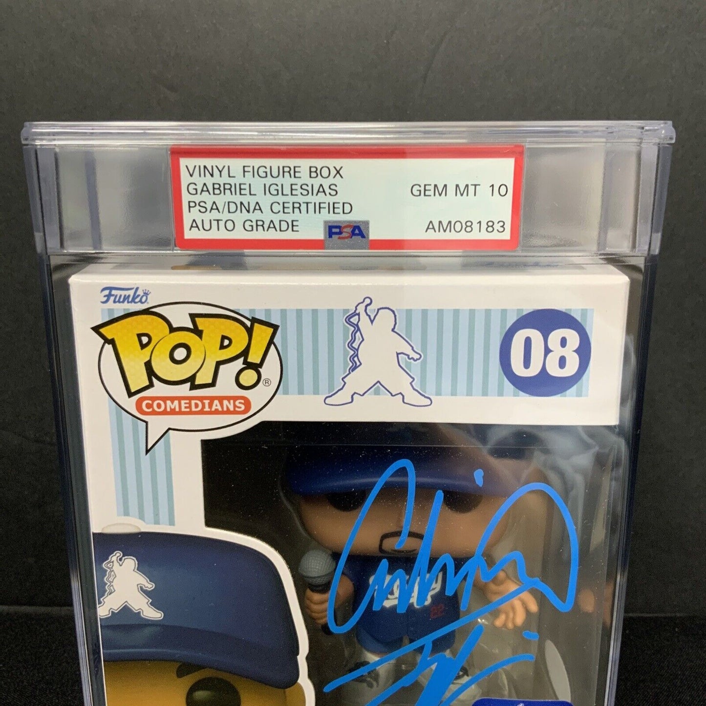 GABRIEL IGLESIAS SIGNED "STADIUM FLUFFY" FUNKO POP 08 PSA GEM MT 10 AUTO AM08183