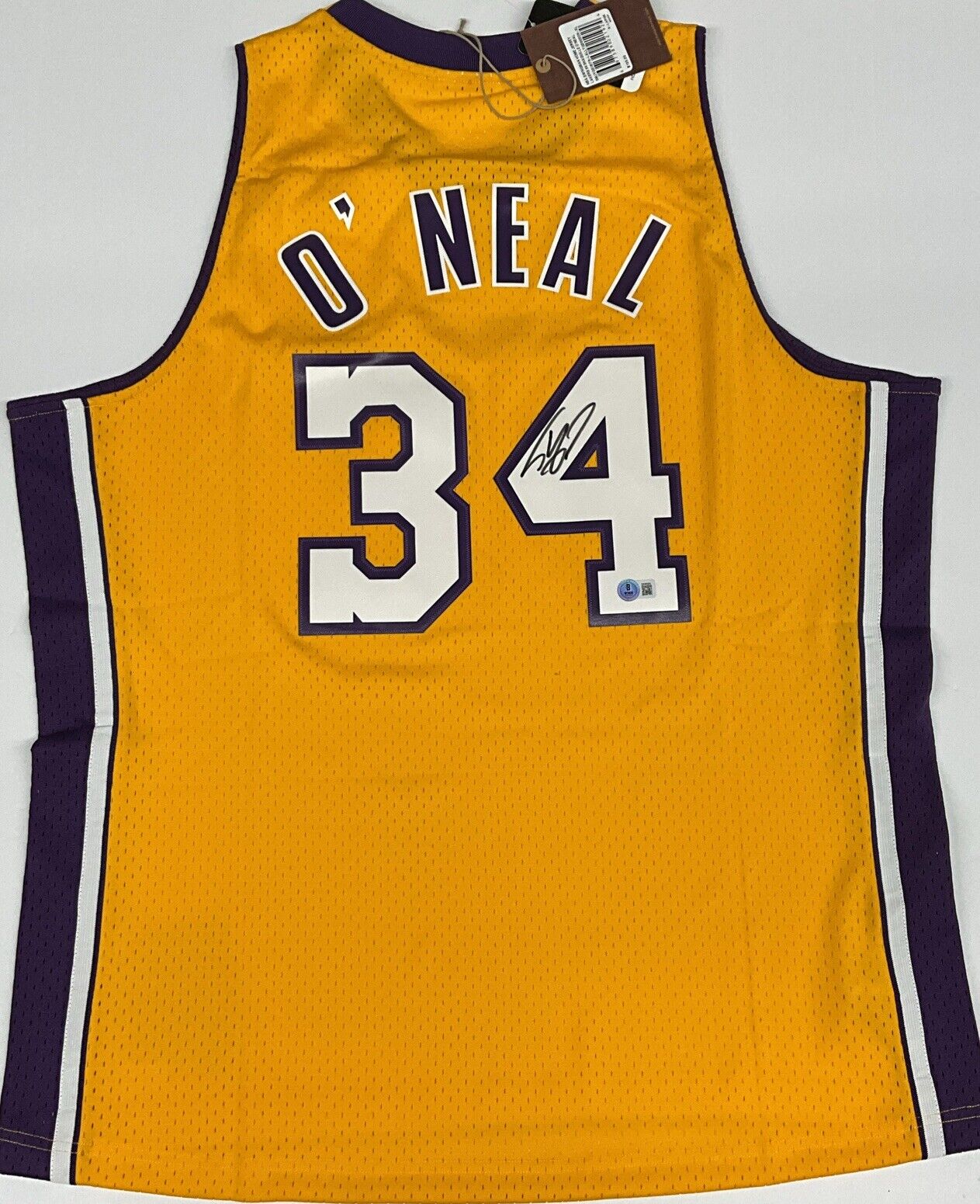 SHAQUILLE O'NEAL SIGNED LOS ANGELES LAKERS MITCHELL & NESS JERSEY BAS 1W489281