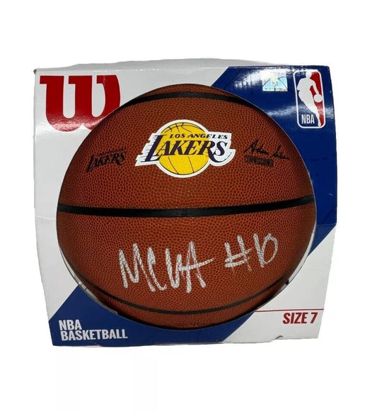 MAX CHRISTIE SIGNED LOS ANGELES LAKERS WILSON LOGO BASKETBALL PSA 2C95572