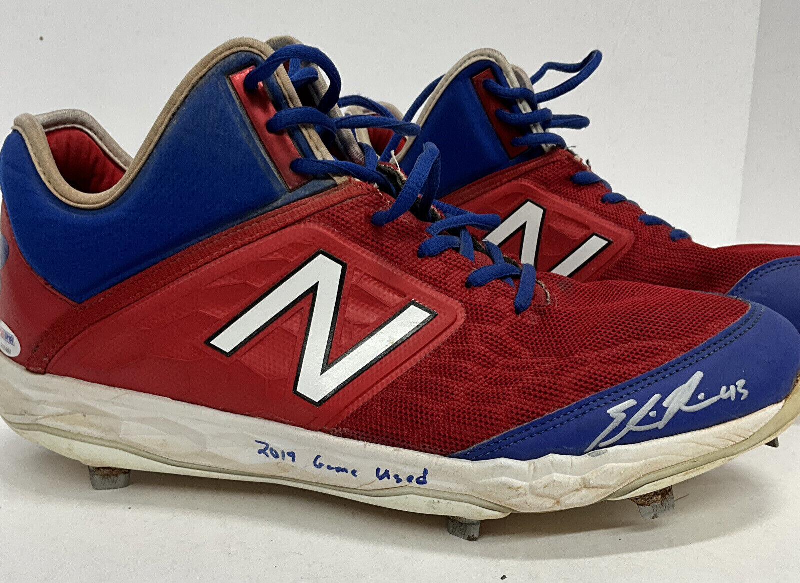 EDWIN RIOS DODGERS 2020 WS CHAMPION SIGNED GAME USED CLEATS PSA RG14860/61