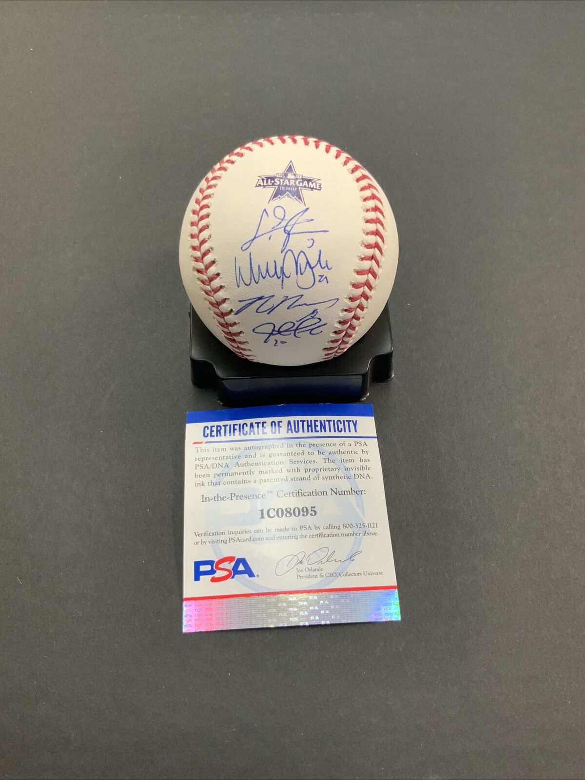 2021 ALL STAR GAME BASEBALL DODGERS SIGNED BUEHLER, TURNER, TAYLOR & MUNCY PSA