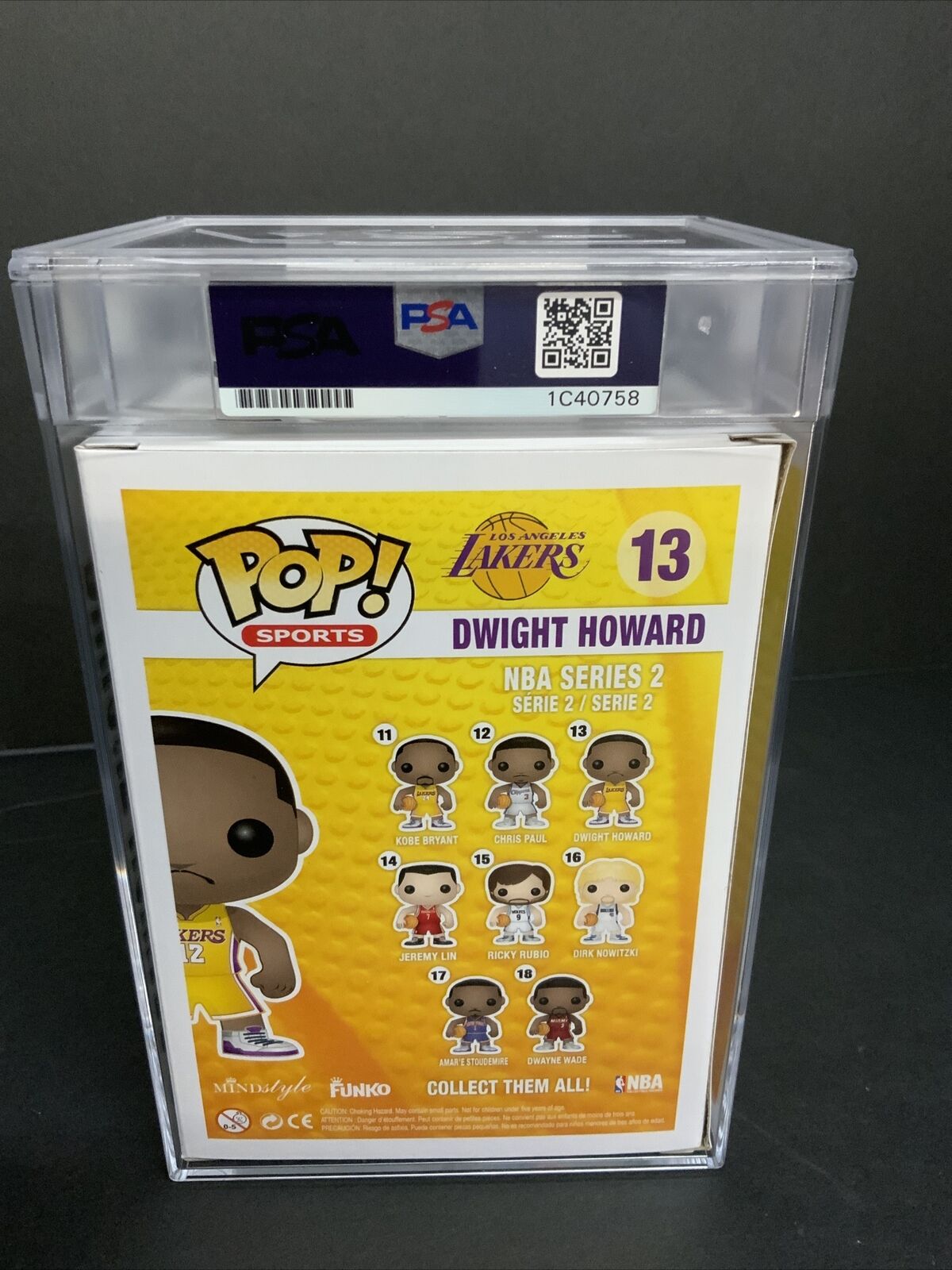 DWIGHT HOWARD SIGNED LAKERS FUNKO POP "NBA CHAMPS" GEM MT 10 PSA SLABBED 1C40758