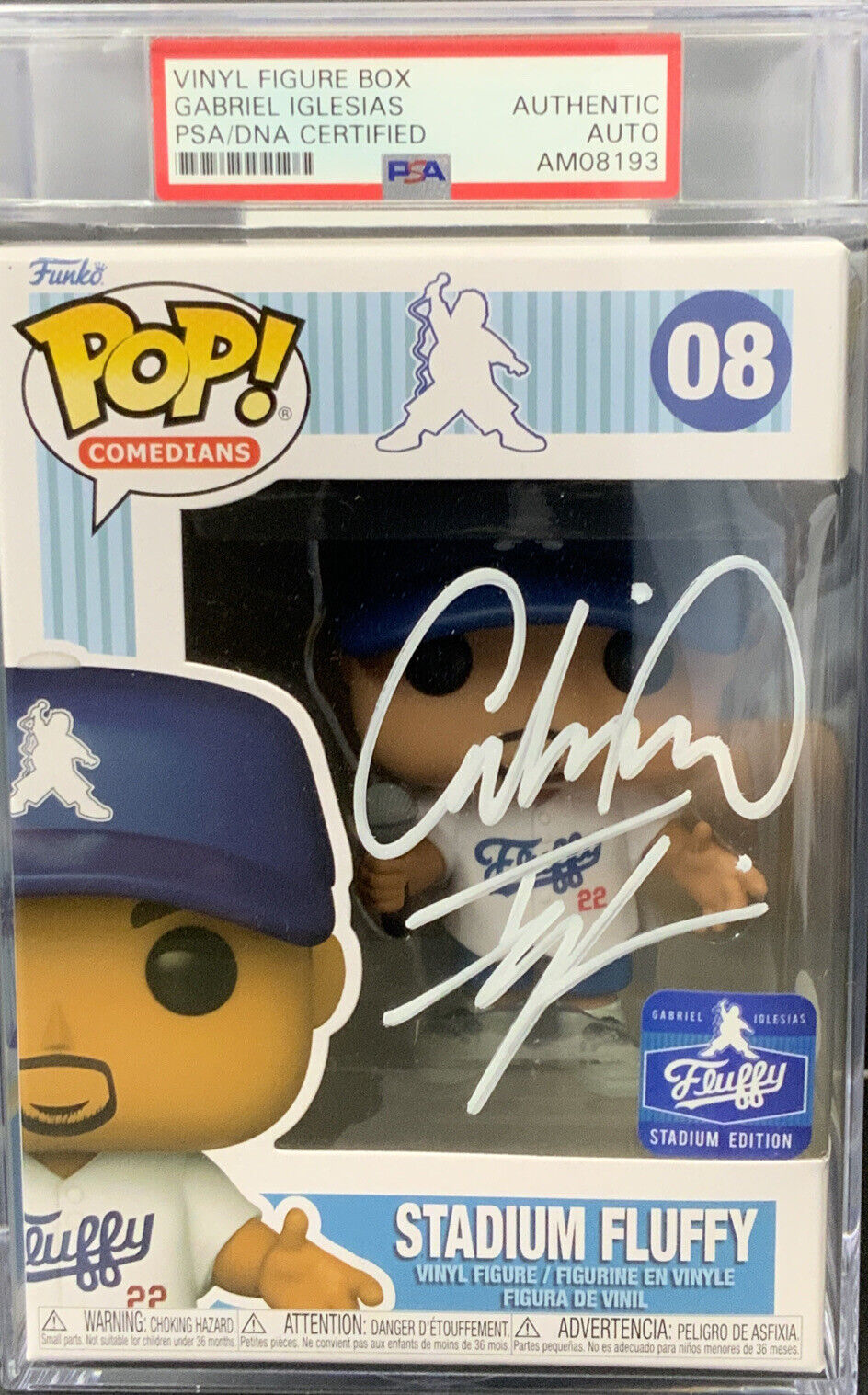 GABRIEL IGLESIAS SIGNED "STADIUM FLUFFY" FUNKO POP 08 PSA ENCAPSULATED AM08193