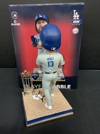 MAX MUNCY DODGERS SIGNED FOCO CHAMPIONSHIP BOBBLEHEAD PSA 9A99403