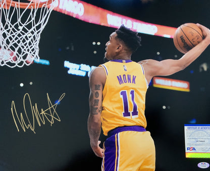 MALIK MONK LAKERS SIGNED 16X20 DUNK PHOTO GOLD PSA ITP AUTHENTICATED