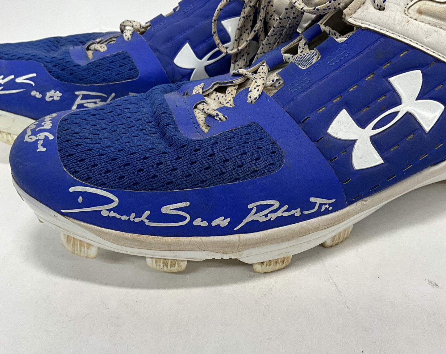 DJ PETERS DODGERS TIGERS FULL NAME SIGNED GAME USED CLEATS PSA RG29205/04