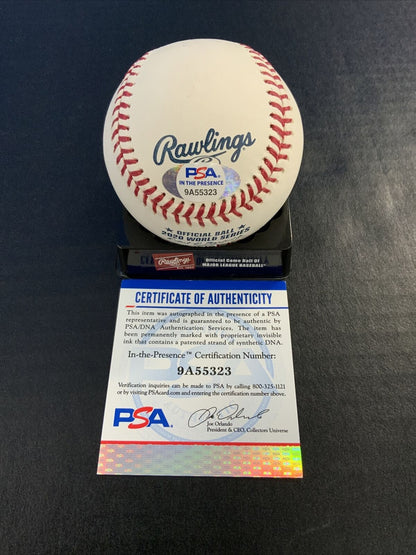 ALEX WOOD DODGERS SIGNED 2020 WORLD SERIES BASEBALL PSA  WITNESS COA