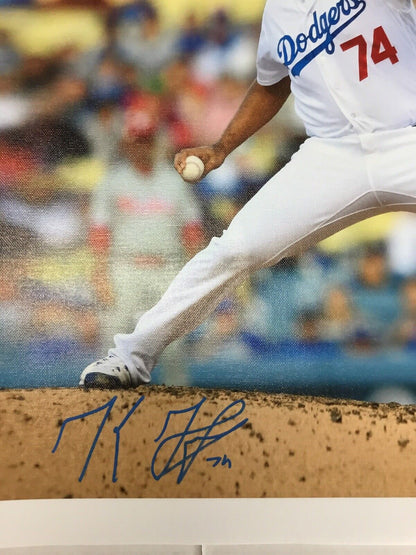 KENLEY JANSEN DODGERS ALL TIME SAVES LEADER SIGNED 18X22 CANVAS PRINT PSA 6979