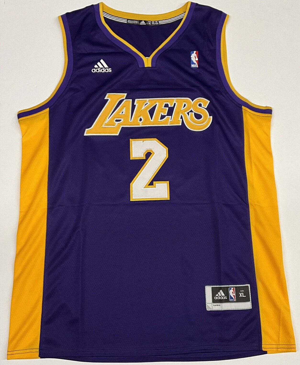 DEREK FISHER SIGNED LAKERS JERSEY "5X NBA CHAMP" INSCRIPTION BECKETT W128204