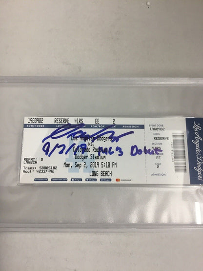 GAVIN LUX SIGNED PSA SLABBED TICKET STUB "9/2/19 MLB DEBUT" INSCRIPT FANATICS 36