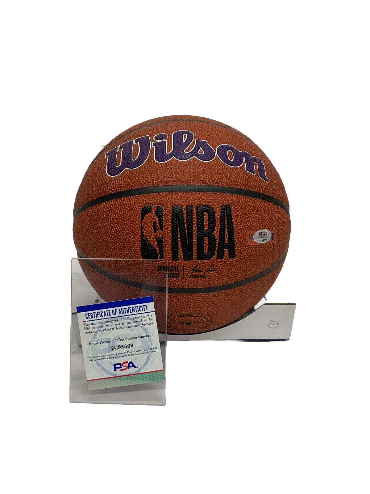 MAX CHRISTIE SIGNED LOS ANGELES LAKERS WILSON LOGO BASKETBALL PSA 2C95569