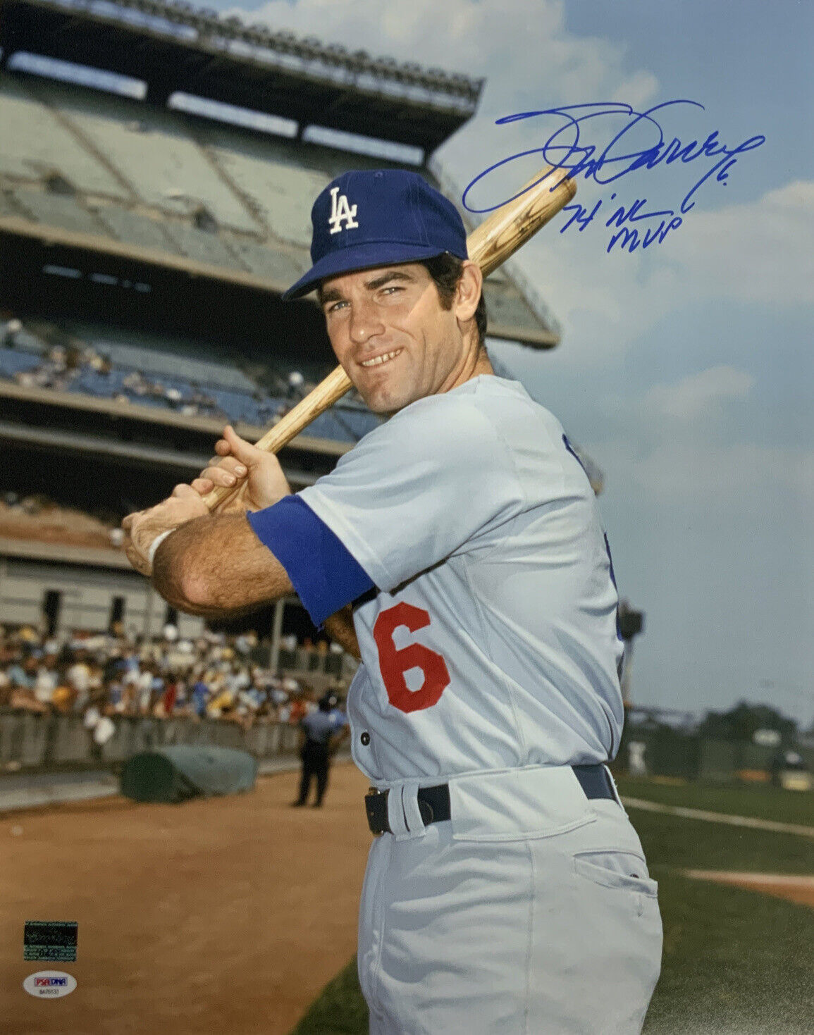 STEVE GARVEY DODGERS 81 WORLD SERIES CHAMP SIGNED 16X20 PHOTO "74 NL MVP" PSA