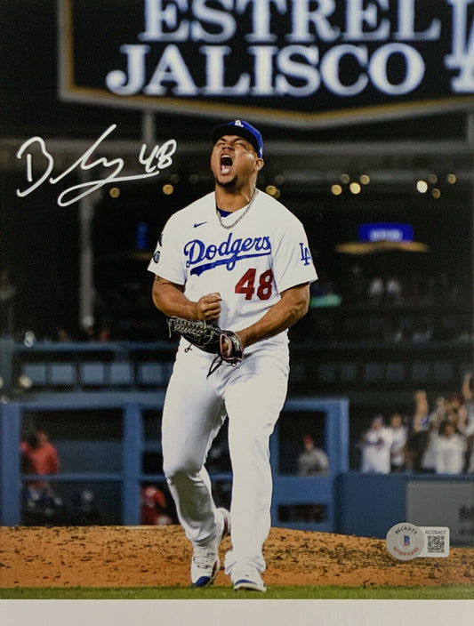 BRUSDAR GRATEROL DODGERS SIGNED 8X10 SHOUTING PHOTO BECKETT