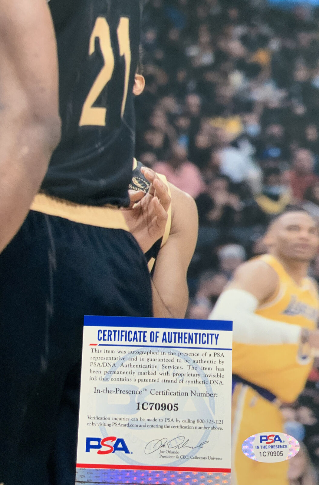 MALIK MONK LAKERS SIGNED 16X20 DUNK CELEBRATION PHOTO PSA ITP AUTHENTICATED