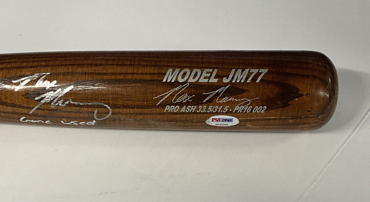 MAX MUNCY DODGERS SIGNED GAME USED MAXBAT JM77 BAT "GAME USED" IN PSA 8A43259