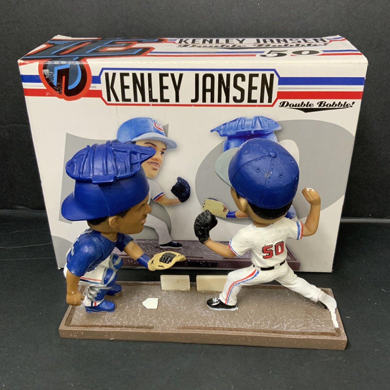 KENLEY JANSEN DODGERS SIGNED INLAND EMPIRE 66ERS DOUBLE BOBBLEHEAD PSA 1C53143