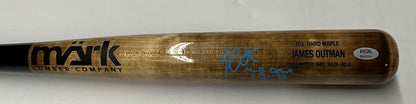 JAMES OUTMAN DODGERS SIGNED MARK LUMBER MODEL BAT "MLB DEBUT 7-31-22 PSA RG51312