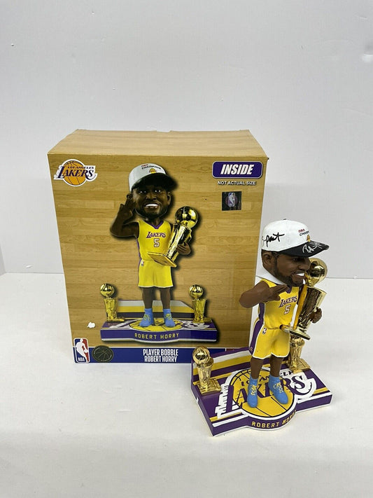 ROBERT HORRY SIGNED LAKERS FOCO /216 BOBBLEHEAD "3-peat" INSCRIPTION BAS W128283