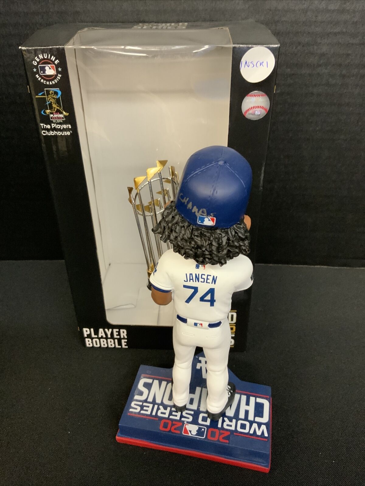 KENLEY JANSEN DODGERS SIGNED CHAMPION BOBBLEHEAD "2020 WS CHAMPS" PSA 9A48409