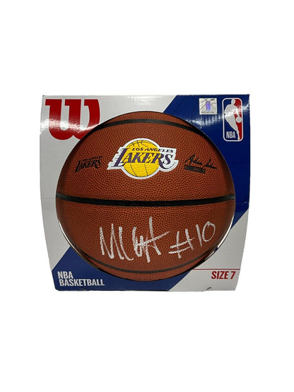 MAX CHRISTIE SIGNED LOS ANGELES LAKERS WILSON LOGO BASKETBALL PSA 2C95569