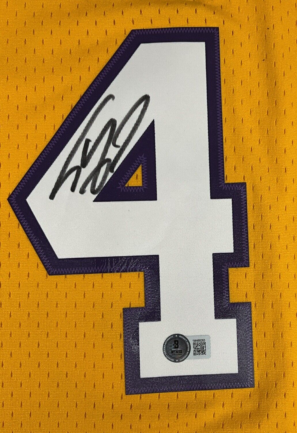 SHAQUILLE O'NEAL SIGNED LOS ANGELES LAKERS MITCHELL & NESS JERSEY BAS 1W489283