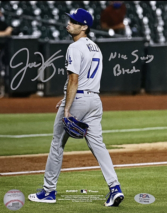 JOE KELLY SIGNED 8X10 POUTY FACE VS CARLOS CORREA PHOTO "NICE SWING BITCH" S PSA