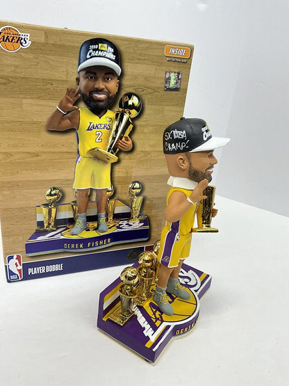 DEREK FISHER SIGNED LAKERS LIMITED FOCO BOBBLEHEAD "5X NBA CHAMP" PSA 1C61449