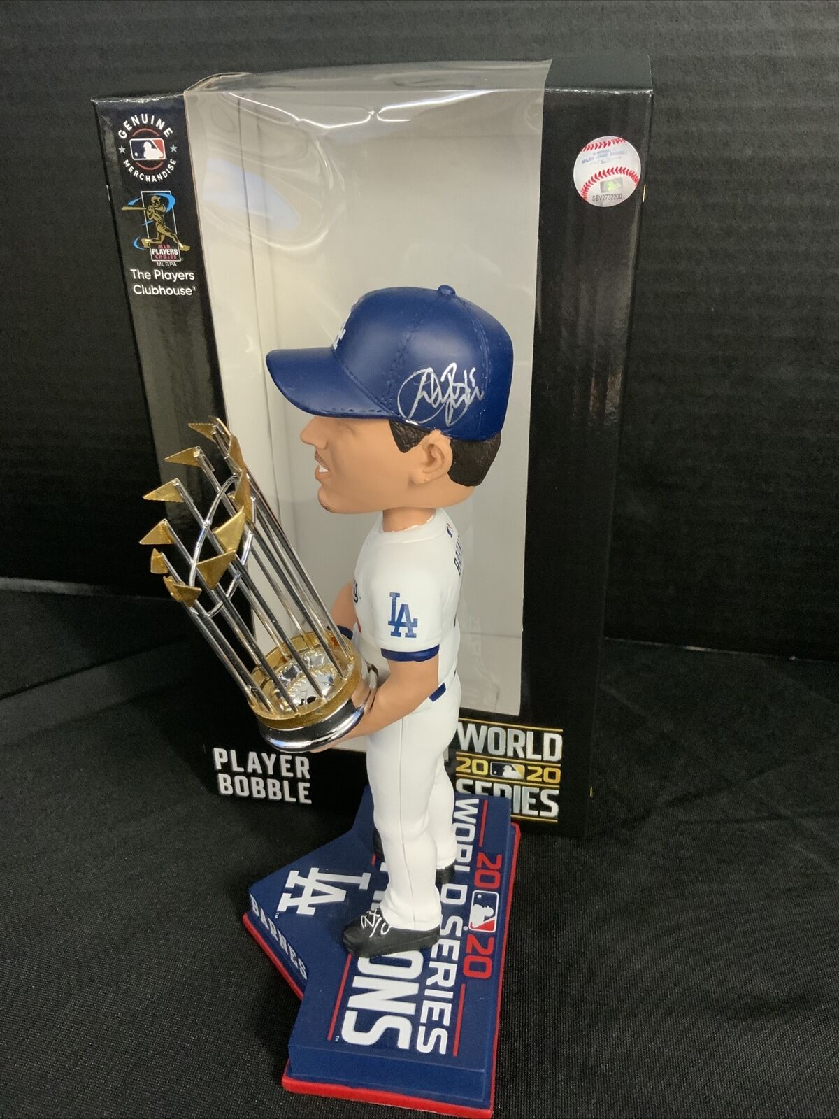 2020 WS CHAMPION AUSTIN BARNES DODGERS SIGNED FOCO CHAMPIONSHIP BOBBLEHEAD  PSA