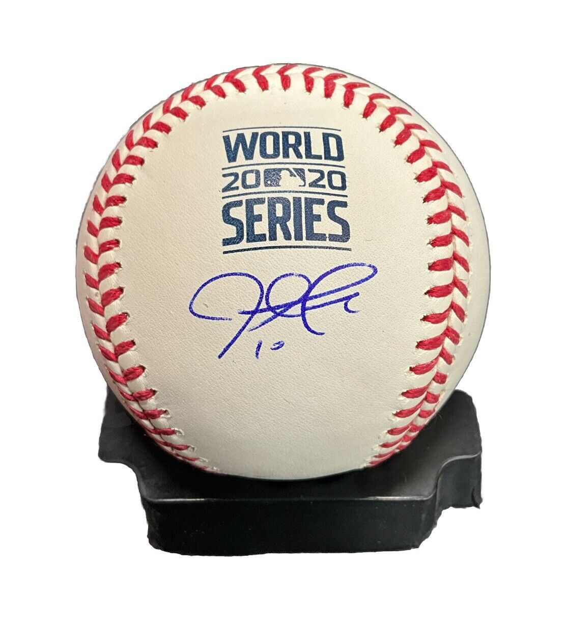 JUSTIN TURNER DODGERS 2020 WS CHAMP SIGNED 2020 WORLD SERIES BASEBALL PSA ITP