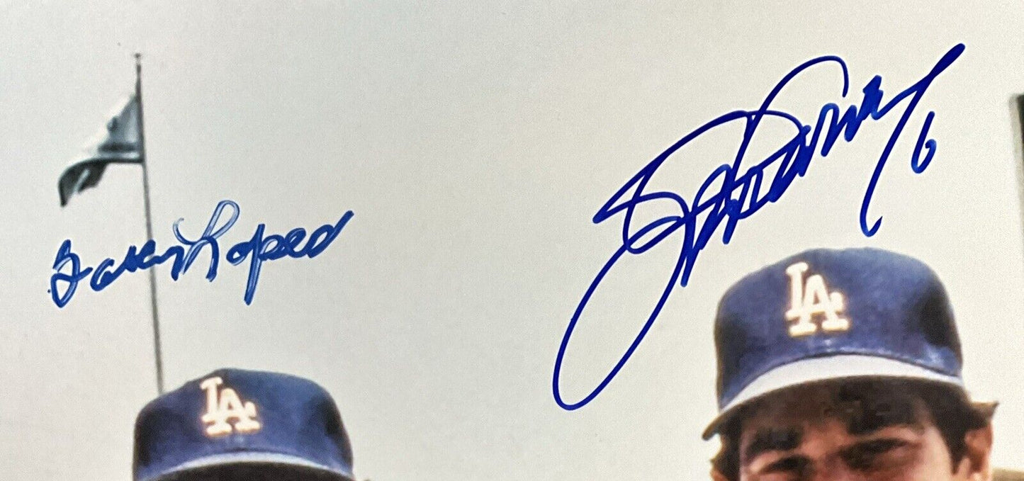 DODGERS 1981 GREATEST INFIELD SIGNED 16X20 PHOTO RUSSELL GARVEY CEY LOPES JSA