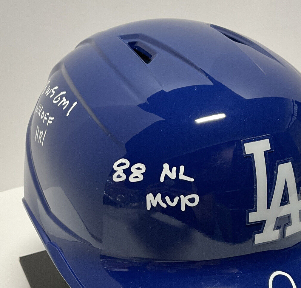 KIRK GIBSON 88 WS CHAMP SIGNED FULL SIZE DODGERS HELMET W/4 INSCRIPTIONS W140623