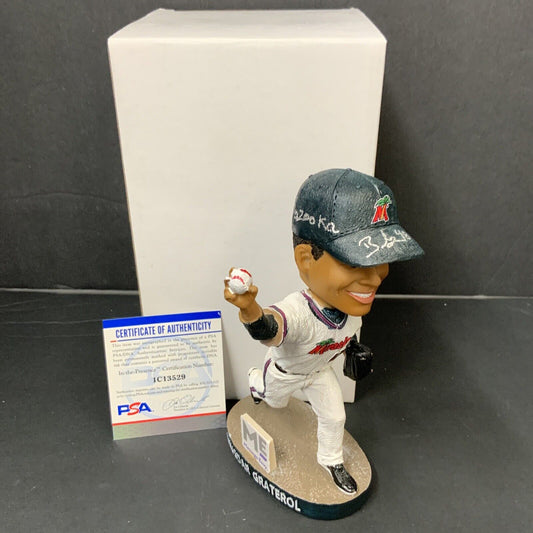 BRUSDAR GRATEROL DODGERS SIGNED MIRACLE MIGHTY MUSSELS BOBBLEHEAD PSA 1C13529