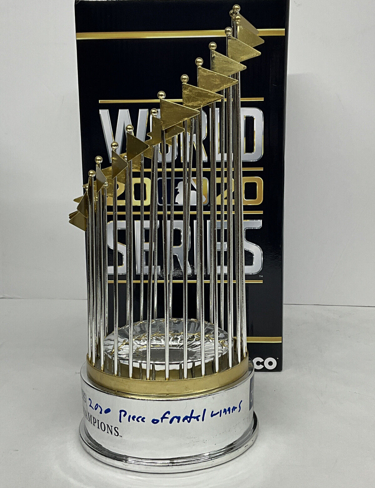 MAX MUNCY SIGNED DODGERS FOCO 12" REPLICA TROPHY "2020 WS CHAMPS" PSA 1C89555