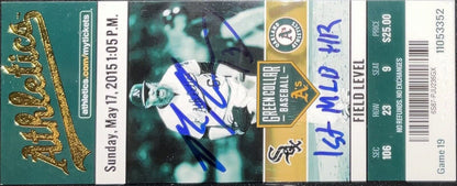 MAX MUNCY DODGERS SIGNED 1ST MLB HR 05/17/2015 A'S TICKET STUB PSA 85098556