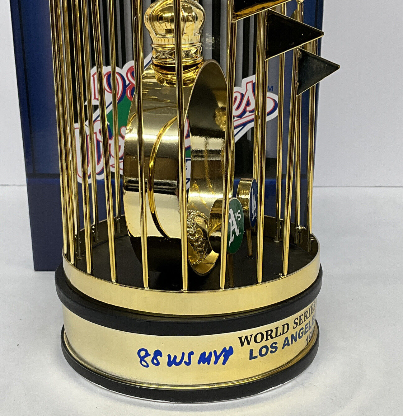 OREL HERSHISER SIGNED DODGERS 12" 1988 WORLD SERIES TROPHY 88 WS MVP PSA 9A20784